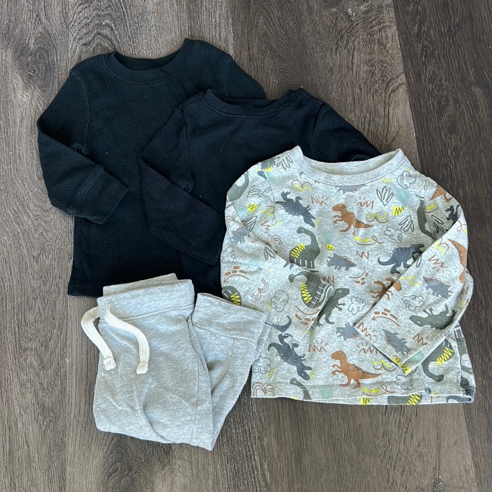 **12-18MO BUNDLE** CAT&JACK, OLD NAVY, GARANIMALS WAFFLE LS SHIRTS AND JOGGERS